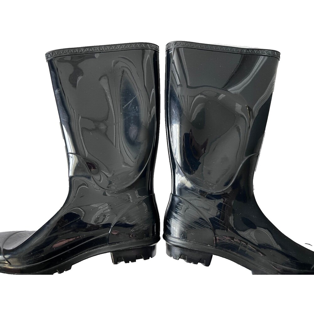 Ugg Womens Black Rubber Rain Boots Size 9